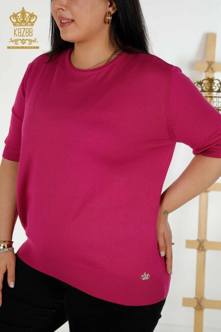 Women's Knitwear Basic Dark Fuchsia - 30443 | KAZEE - Thumbnail