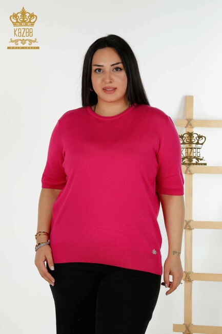 Women's Knitwear Basic Fuchsia - 30443 | KAZEE - Thumbnail