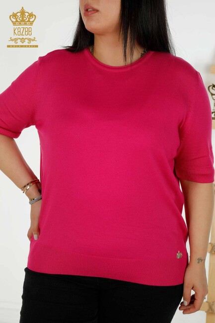 Women's Knitwear Basic Fuchsia - 30443 | KAZEE - Thumbnail