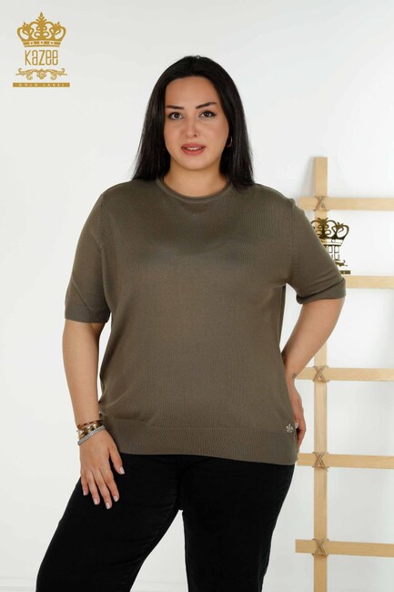 Women's Knitwear Basic Khaki - 30443 | KAZEE - Thumbnail