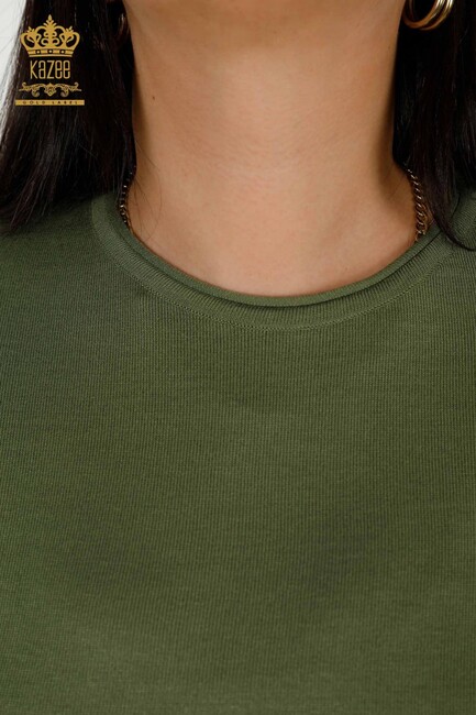 Women's Knitwear Basic Light Khaki - 30443 | KAZEE - Thumbnail