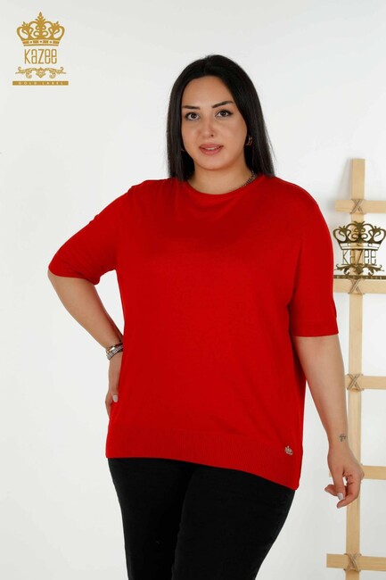 Women's Knitwear Basic Red - 30443 | KAZEE - Thumbnail