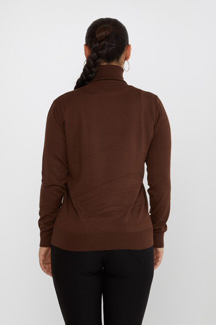 Women's Knitwear Basic Turtleneck Brown - 11122 | KAZEE - Thumbnail