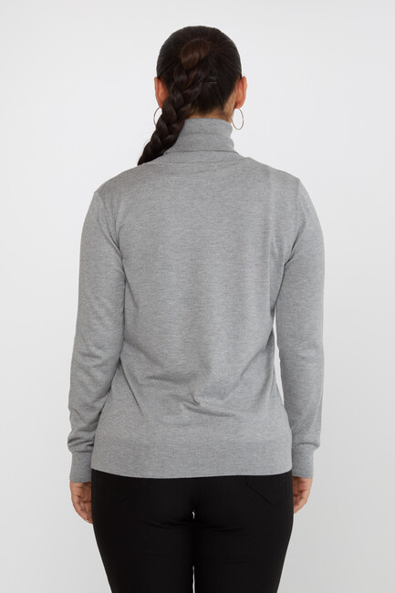 Women's Knitwear Basic Turtleneck Gray - 11122 | KAZEE - Thumbnail