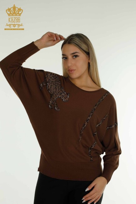 Women's Knitwear Batwing Sleeve Coffee - 30633 | KAZEE - Thumbnail