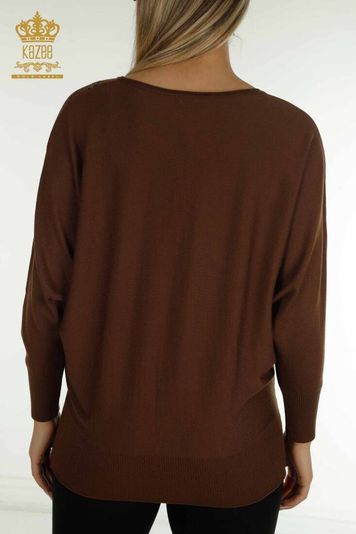 Women's Knitwear Batwing Sleeve Coffee - 30633 | KAZEE