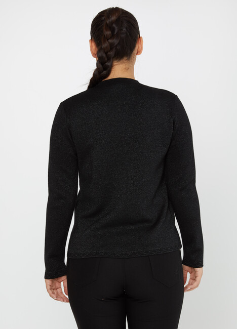 Women's Knitwear Button Detail Black - 30730 | KAZEE - Thumbnail