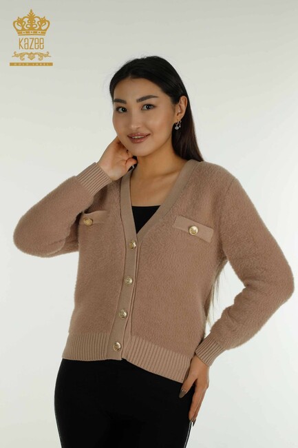 Women's Knitwear Cardigan Pocket Detail Mink - 30626 | KAZEE - Thumbnail