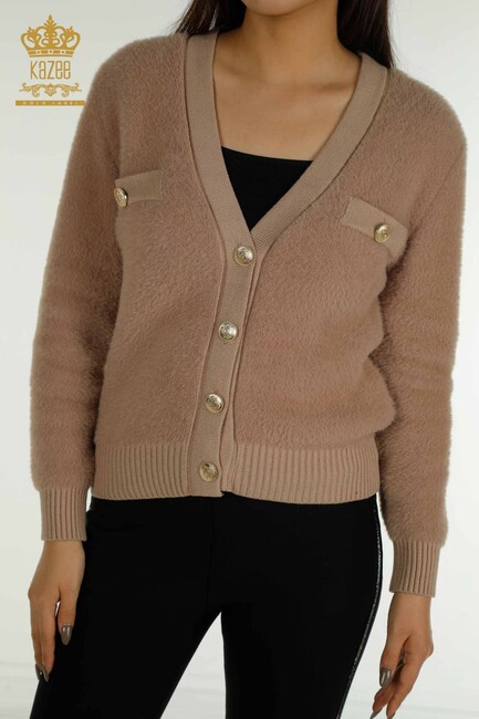 Women's Knitwear Cardigan Pocket Detail Mink - 30626 | KAZEE - Thumbnail