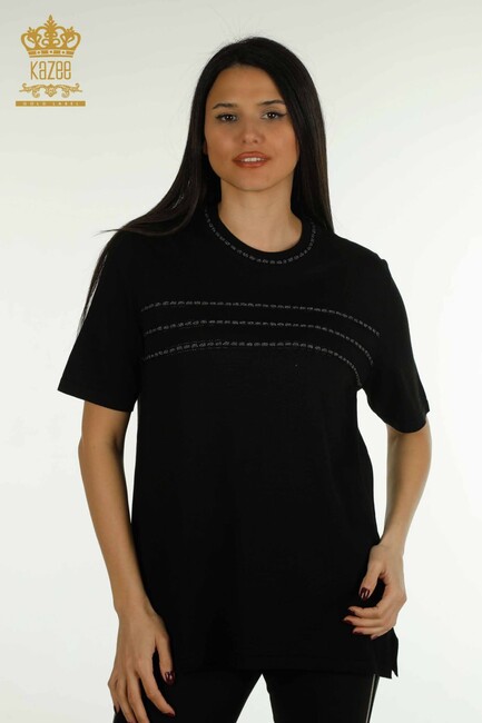 Women's Knitwear Crew Neck Black - 30352 | KAZEE - Thumbnail