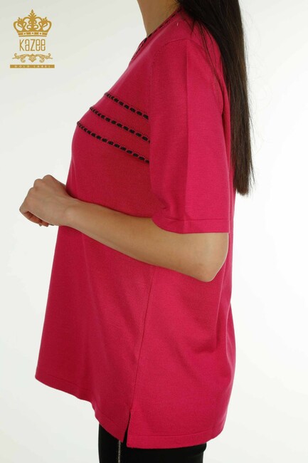 Women's Knitwear Crew Neck Fuchsia - 30352 | KAZEE - Thumbnail