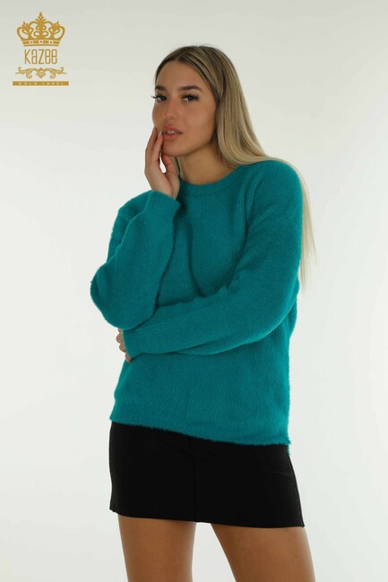 Women's Knitwear Crew Neck Turquoise - 30775 | KAZEE - Thumbnail