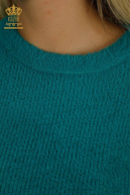 Women's Knitwear Crew Neck Turquoise - 30775 | KAZEE - Thumbnail