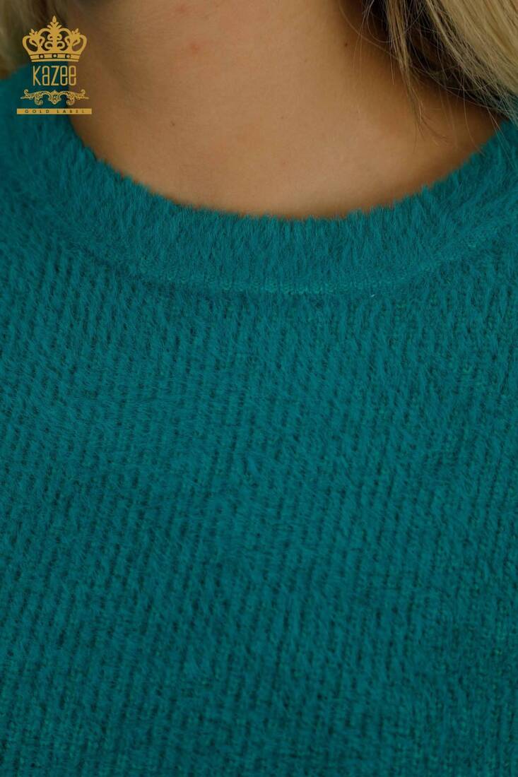 Women's Knitwear Crew Neck Turquoise - 30775 | KAZEE