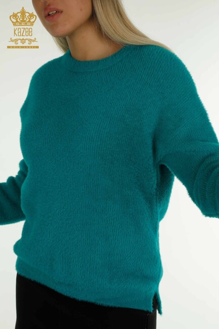 Women's Knitwear Crew Neck Turquoise - 30775 | KAZEE - Thumbnail