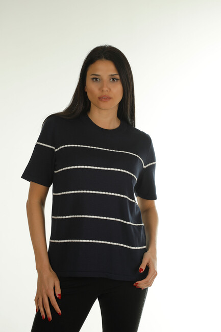 Women's Knitwear Detailed Navy Blue - 30355 | KAZEE - Thumbnail