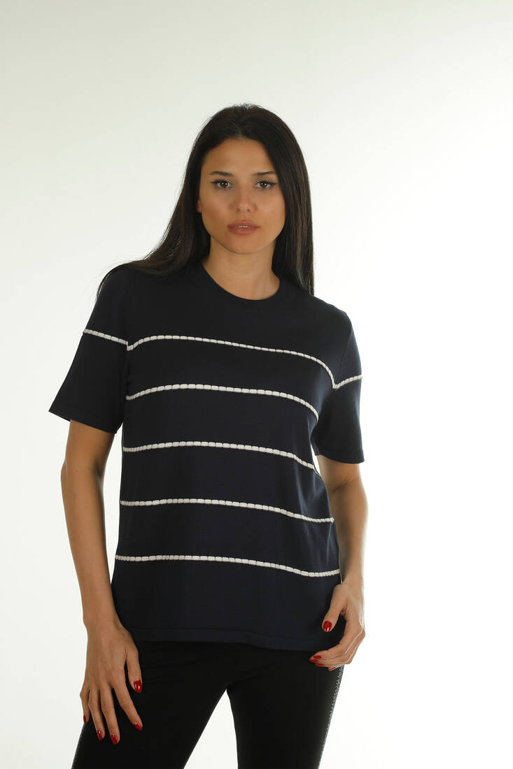 Women's Knitwear Detailed Navy Blue - 30355 | KAZEE