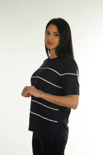 Women's Knitwear Detailed Navy Blue - 30355 | KAZEE - Thumbnail