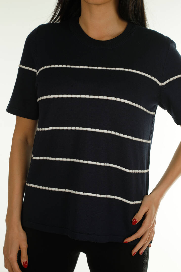 Women's Knitwear Detailed Navy Blue - 30355 | KAZEE