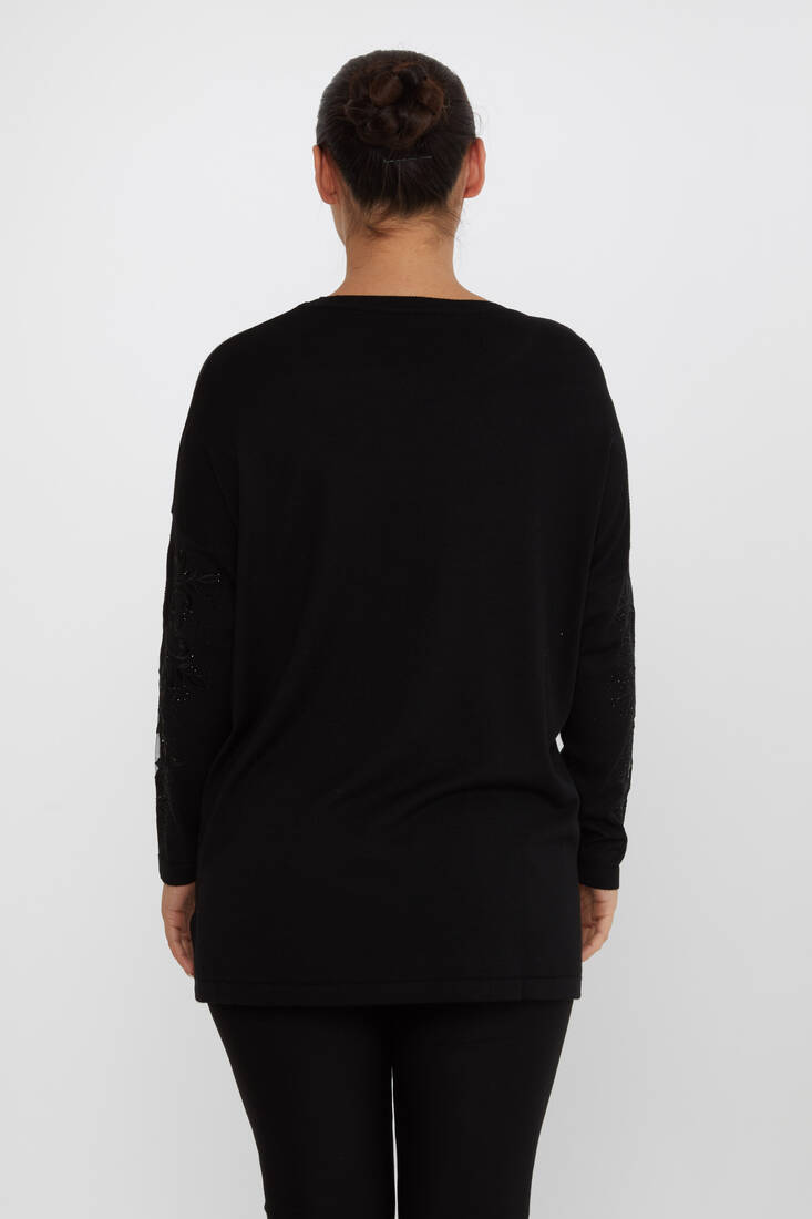 Women's Knitwear Embroidered Black - 30527 | KAZEE