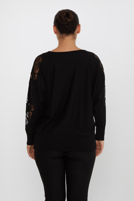 Women's Knitwear Embroidered Black - 30752 | KAZEE - Thumbnail