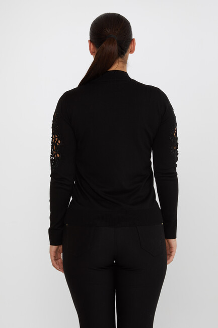 Women's Knitwear Embroidered Detail Black - 31262 | KAZEE - Thumbnail