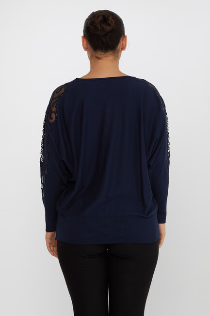 Women's Knitwear Embroidered Navy Blue - 30752 | KAZEE - Thumbnail