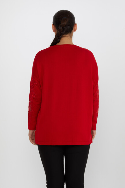 Women's Knitwear Embroidered Red - 30527 | KAZEE - Thumbnail