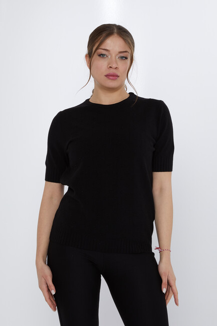 Women's Knitwear Glitter Detail Black - 31713 | KAZEE - Thumbnail