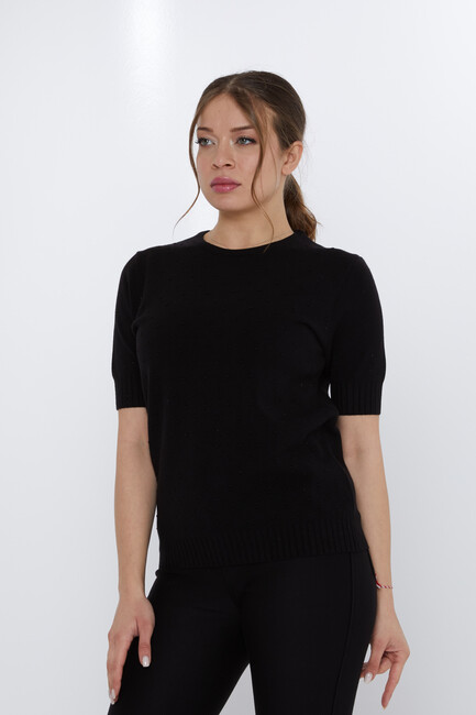 Women's Knitwear Glitter Detail Black - 31713 | KAZEE - Thumbnail