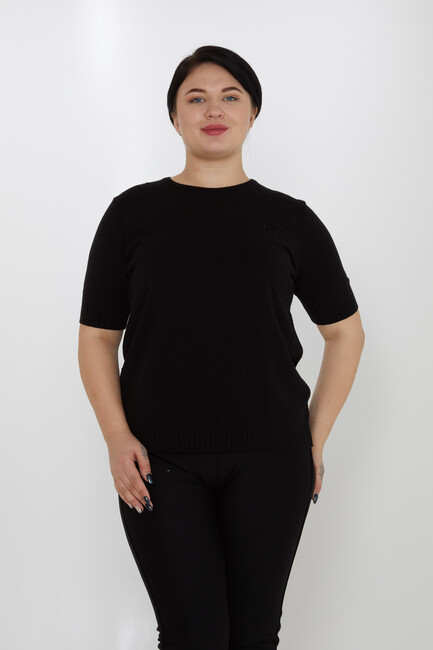 Women's Knitwear Glitter Detailed American Model Black - 31714 | KAZEE - Thumbnail