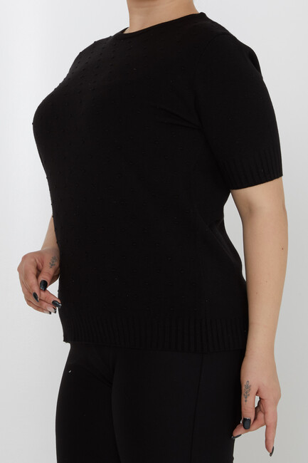 Women's Knitwear Glitter Detailed American Model Black - 31714 | KAZEE - Thumbnail