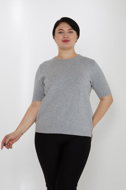 Women's Knitwear Glitter Detailed American Model Gray - 31714 | KAZEE - Thumbnail