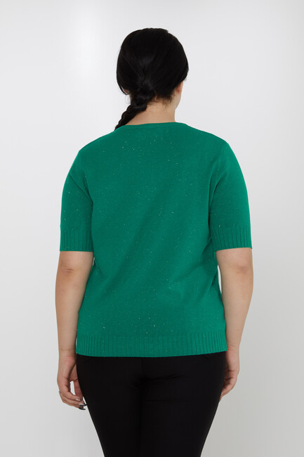 Women's Knitwear Glitter Detailed American Model Green - 31714 | KAZEE - Thumbnail