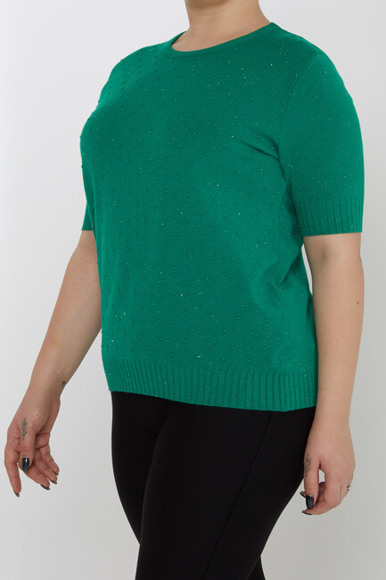 Women's Knitwear Glitter Detailed American Model Green - 31714 | KAZEE - Thumbnail