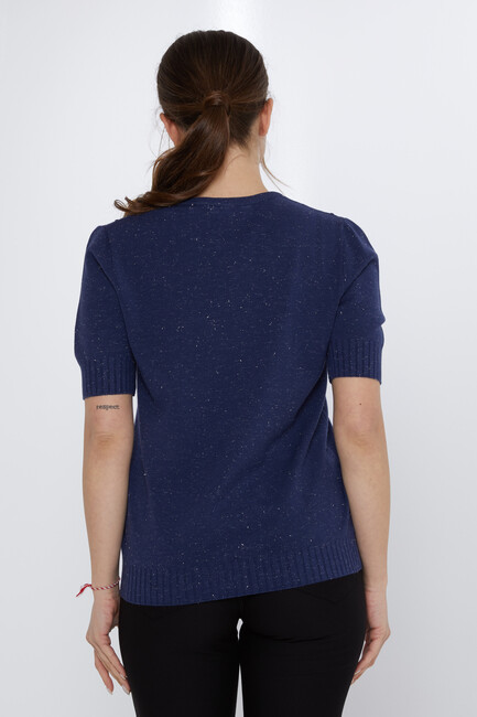 Women's Knitwear Glitter Detail Indigo - 31713 | KAZEE - Thumbnail