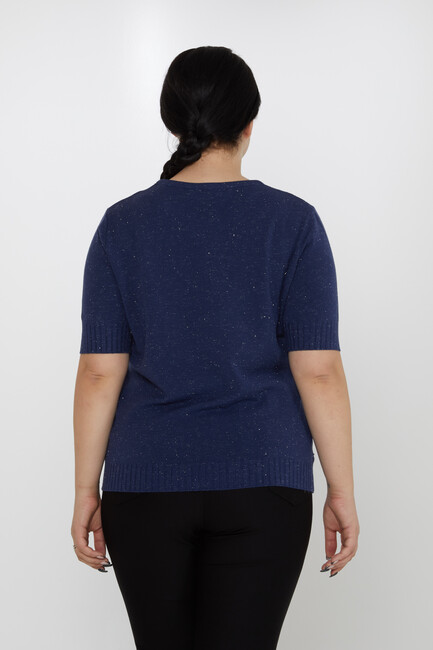 Women's Knitwear Glitter Detailed American Model Navy Blue - 31714 | KAZEE - Thumbnail