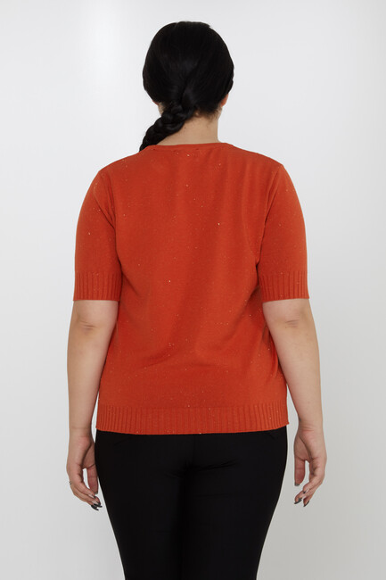 Women's Knitwear Glitter Detailed American Model Orange - 31714 | KAZEE - Thumbnail