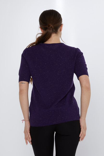 Women's Knitwear Glitter Detail Purple - 31713 | KAZEE - Thumbnail