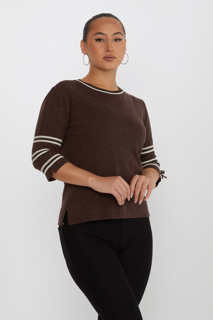 Women's Knitwear Glittery Brown - 31316 | KAZEE - Thumbnail