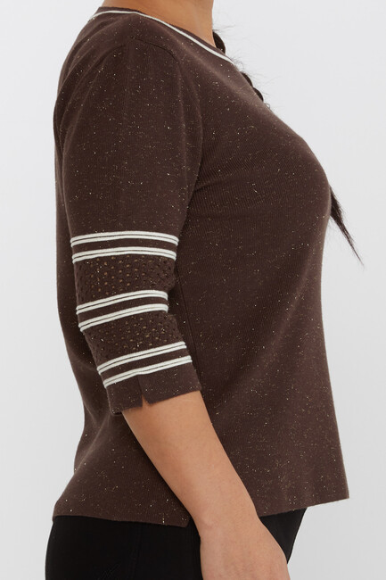 Women's Knitwear Glittery Brown - 31316 | KAZEE - Thumbnail