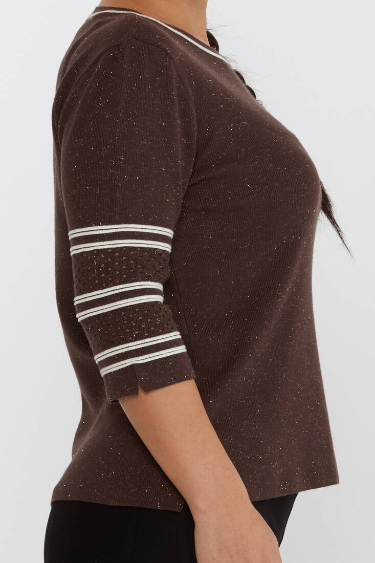 Women's Knitwear Glittery Brown - 31316 | KAZEE