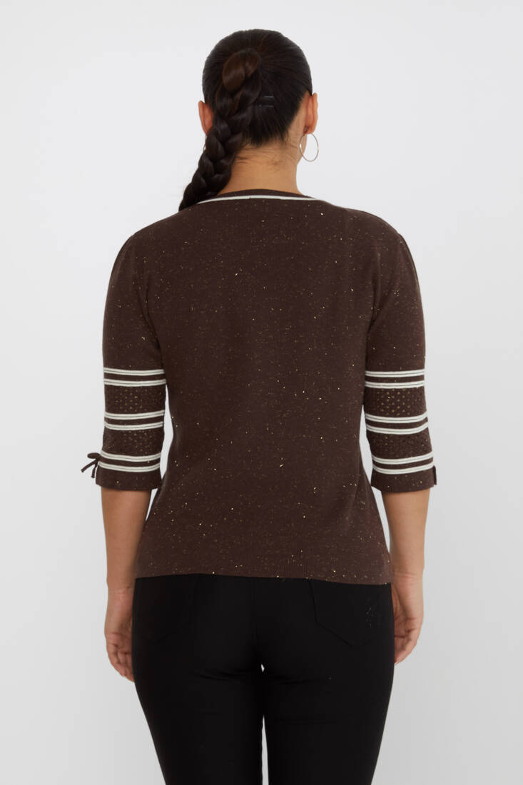 Women's Knitwear Glittery Brown - 31316 | KAZEE