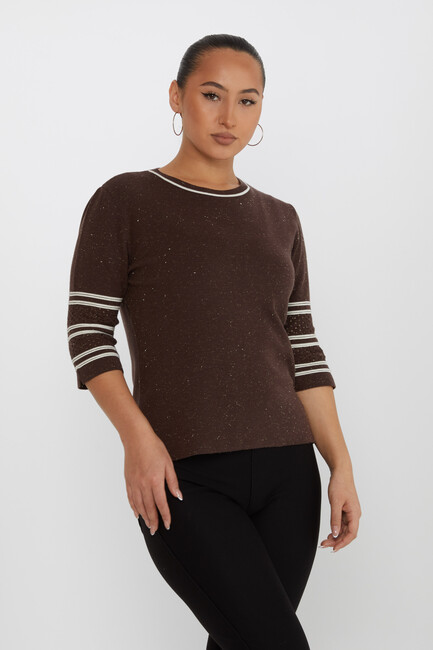 Women's Knitwear Glittery Brown - 31316 | KAZEE - Thumbnail