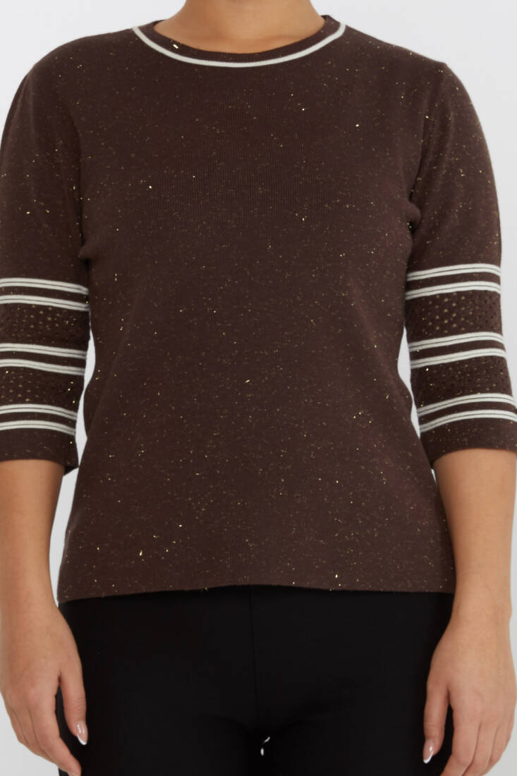 Women's Knitwear Glittery Brown - 31316 | KAZEE