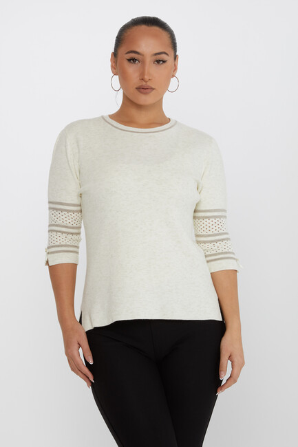 Women's Knitwear Glittery Ecru - 31316 | KAZEE - Thumbnail