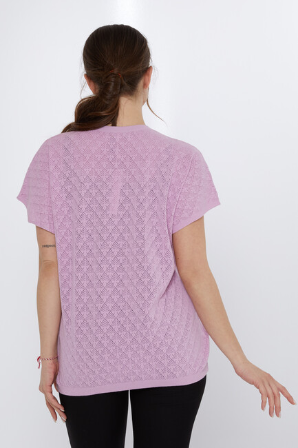 Women's Knitwear Hole Detail Lilac - 31761 | KAZEE - Thumbnail