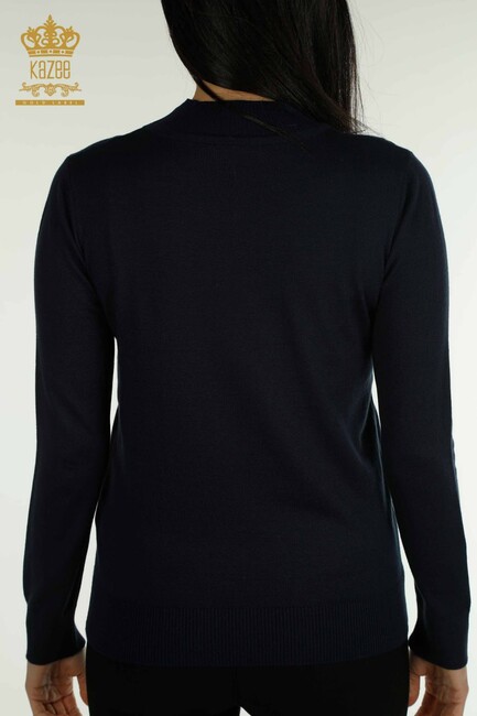 Women's Knitwear Long Sleeve Navy Blue - 30469 | KAZEE - Thumbnail