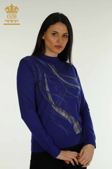 Women's Knitwear Long Sleeve Saxe - 30469 | KAZEE - Thumbnail