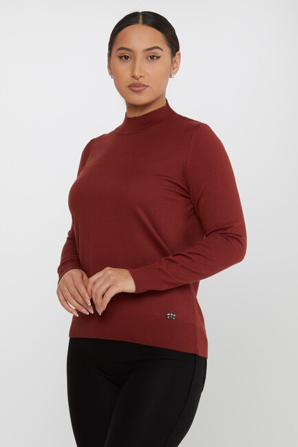 Women's Knitwear Stand Collar Basic Tile - 30613 | KAZEE - Thumbnail